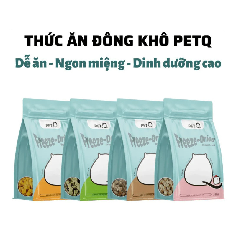 Thịt sấy thăng hoa petq - thức ăn dông khô cho mèo 80g , 200g