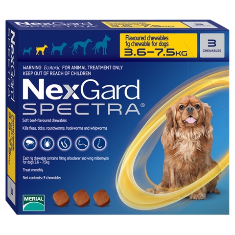 Nexgard Spectra Viên nhai trị nội ngọai ký sinh trùng 3,5 - 7,5kg